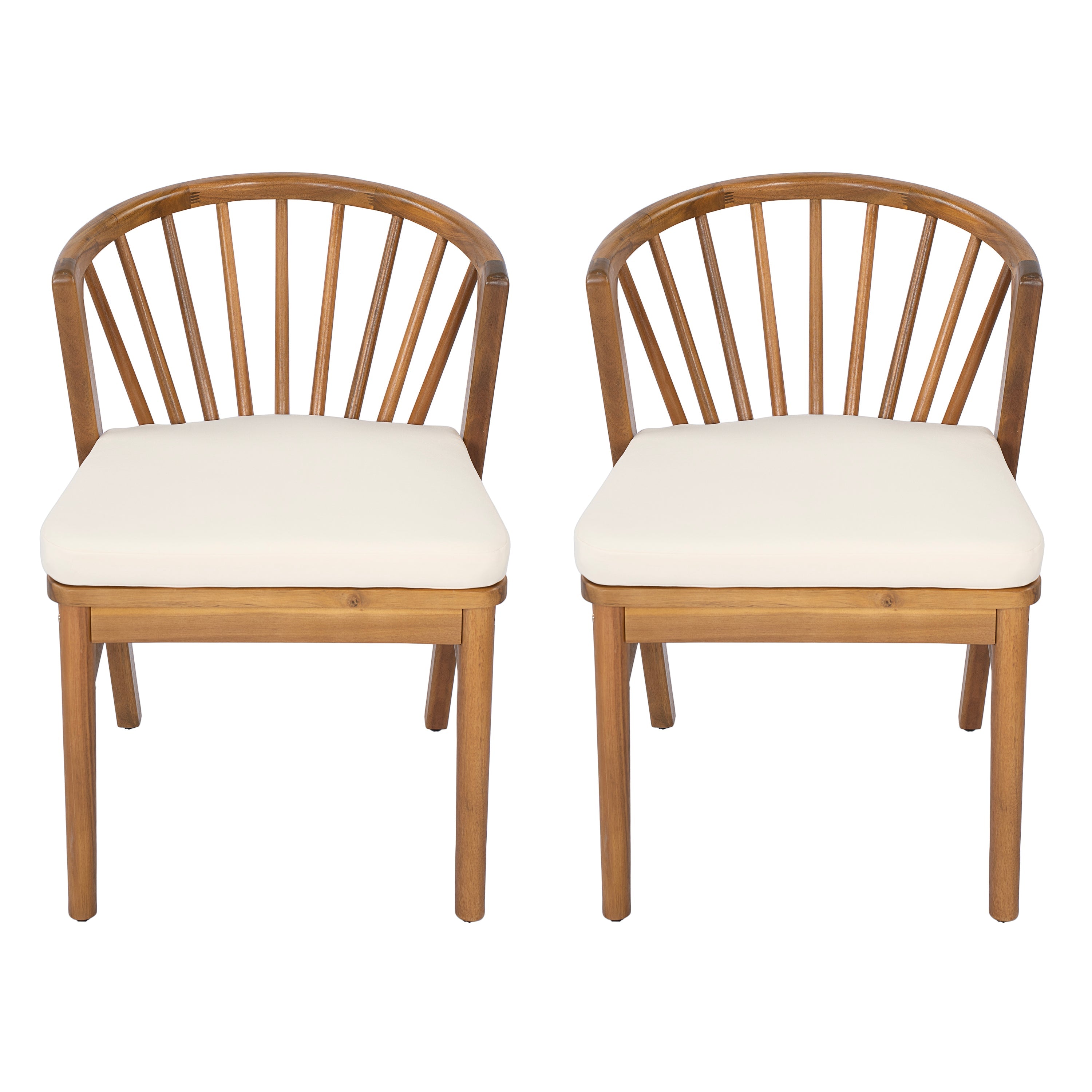 Outdoor Dining Chairs Set of 2 - Acacia Wood Patio Chairs