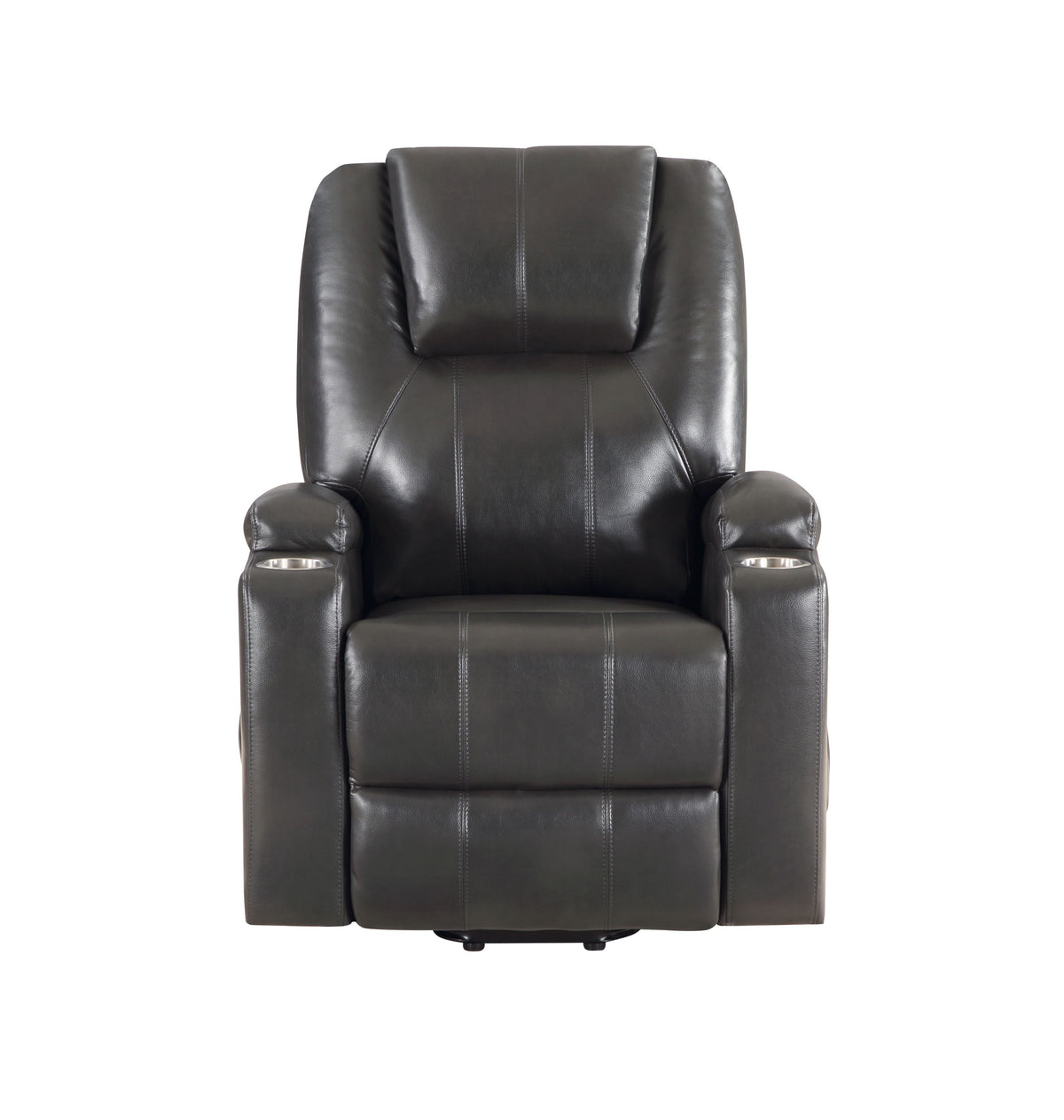 Gunmetal Leather Aire Recliner with Power Lift & Massage
