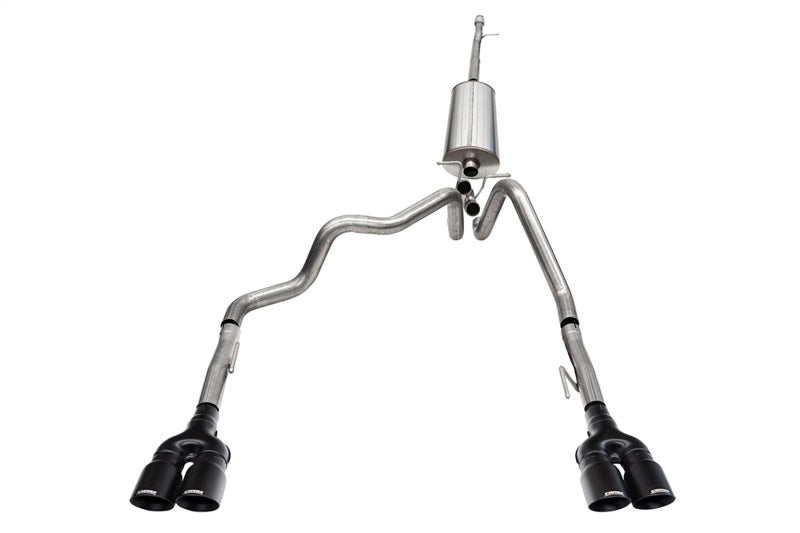 CORSA Performance Corsa 19-23 GMC Sierra 1500 Cat-Back Dual Rear Exit with Twin 4in Black Powder Coat Pro-Series Tips 21202BPC