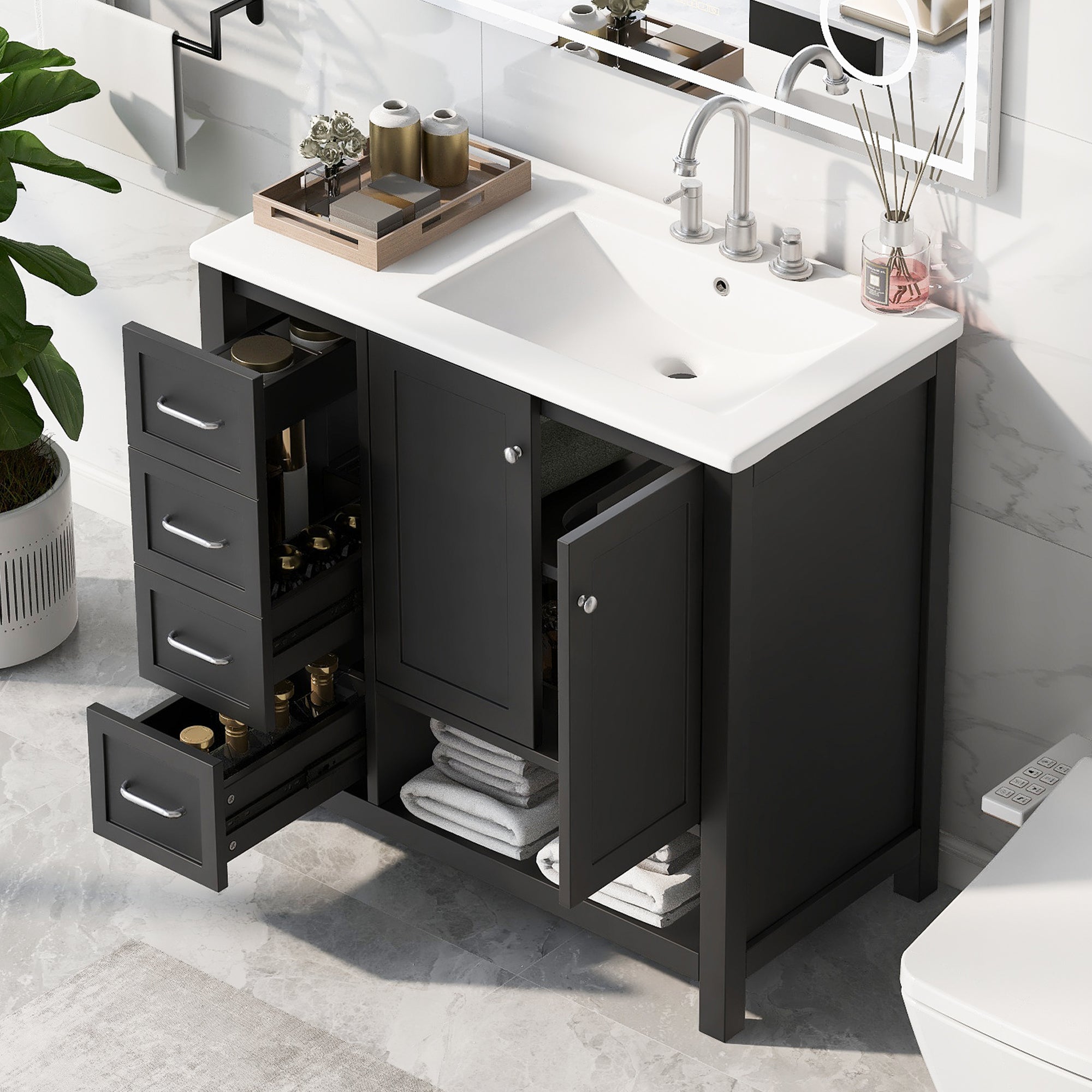 36" Bathroom Vanity with Sink Top
