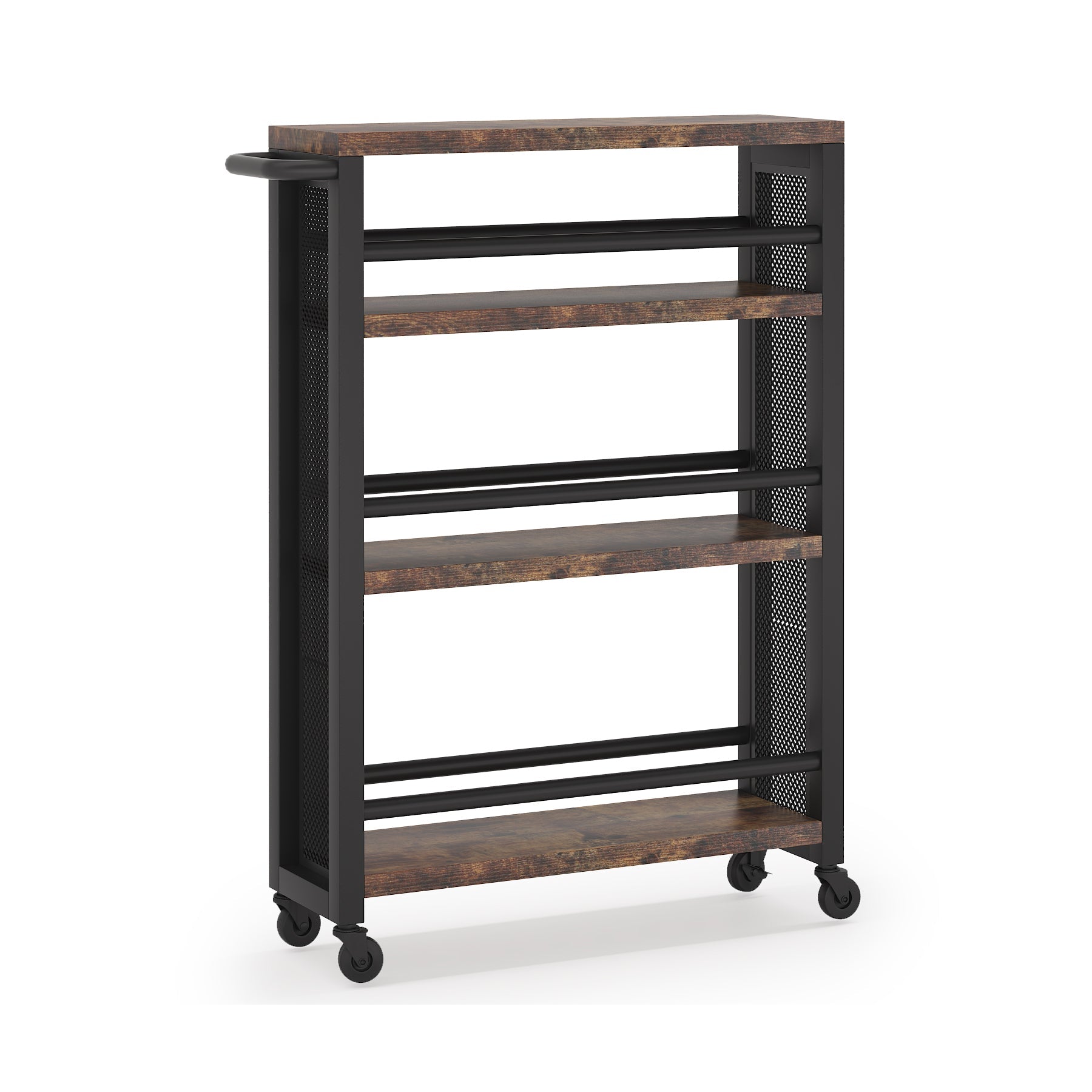 20" Slim 4-Tier Rolling Utility Cart with Wheels