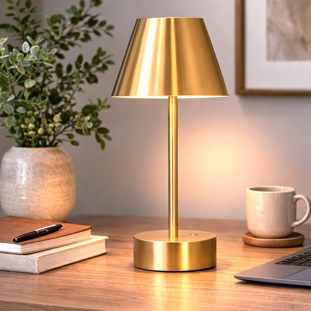 Elegance Rechargeable LED Table Lamp Plated
