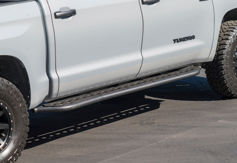 Cali Raised LED Cali Raised 14-21 Toyota Tundra Step Edition Rock Sliders - No Kick Out/RawFiller Plate/BedLiner CR2796