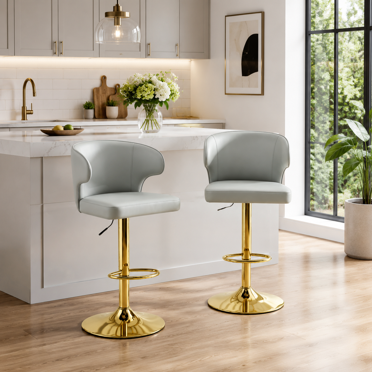 Modern Rotating Adjustable Bar Chair - Set of 2