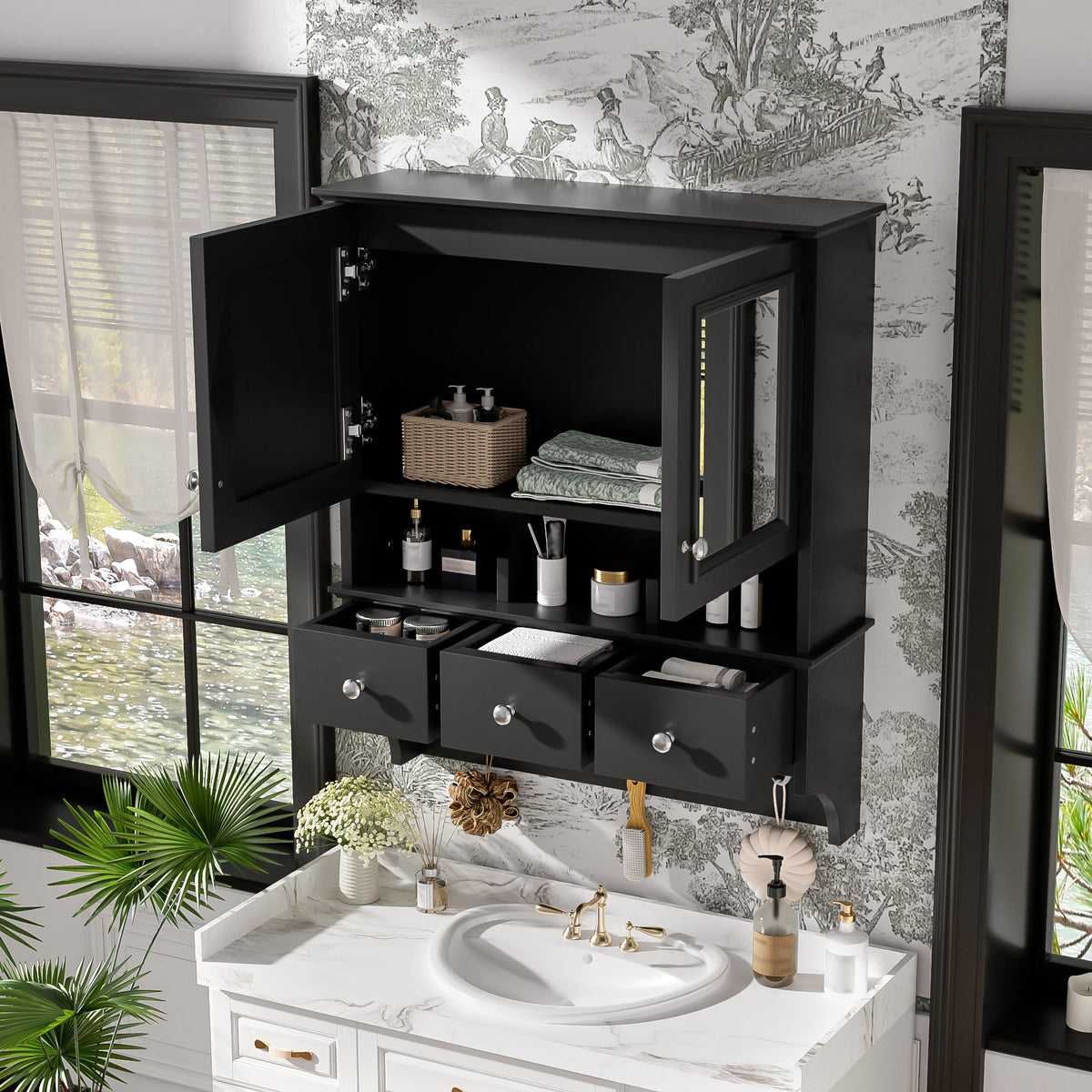 4-In-1 Bathroom Mirror Cabinet