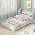 Wood Full Size Platform Bed with Built-in LED Light