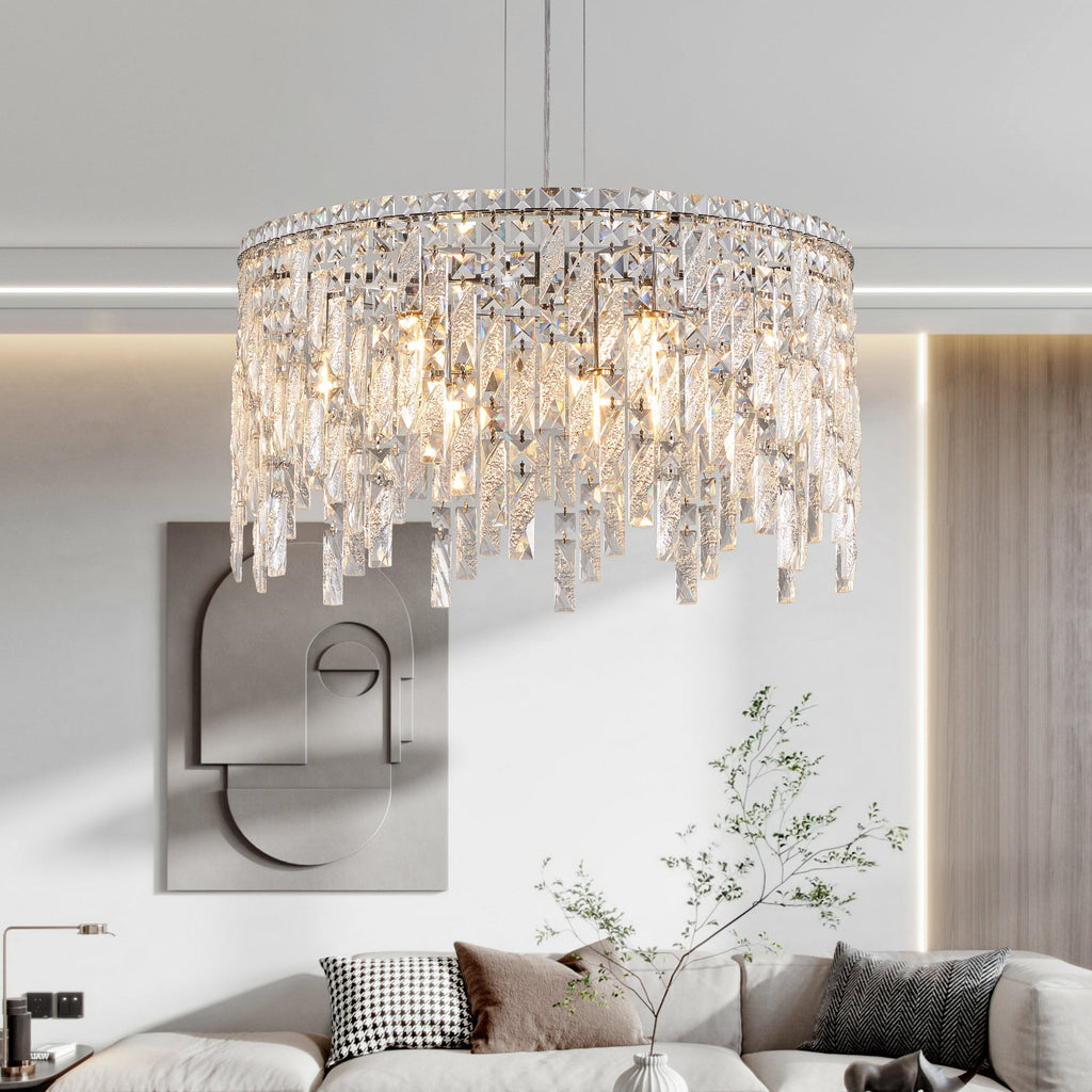 24" Luxurious Round Crystal Chandelier