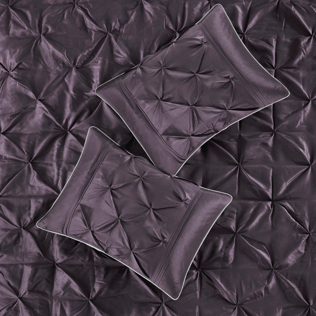 7 Piece Tufted Comforter Set - Plum - King