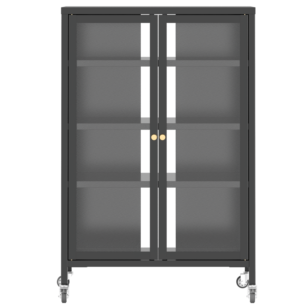 35.8" High Media Storage Cabinet with Wheels