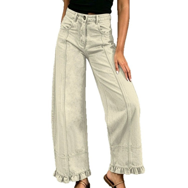 New Stylish Casual Loose-fit Wide-leg Denim Pants For Women