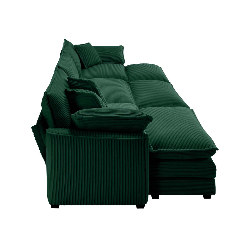 Oversized Modular Cushion Sofa with Portable Ottoman