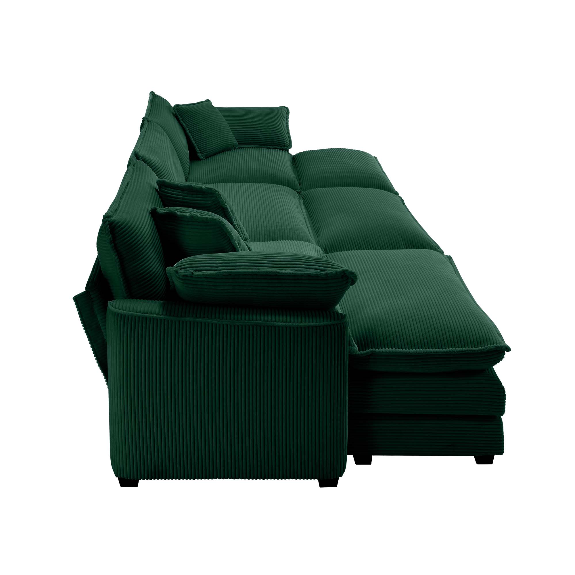 Oversized Modular Cushion Sofa with Portable Ottoman