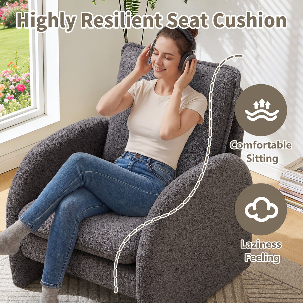 Modern Sherpa Upholstered Accent Chair