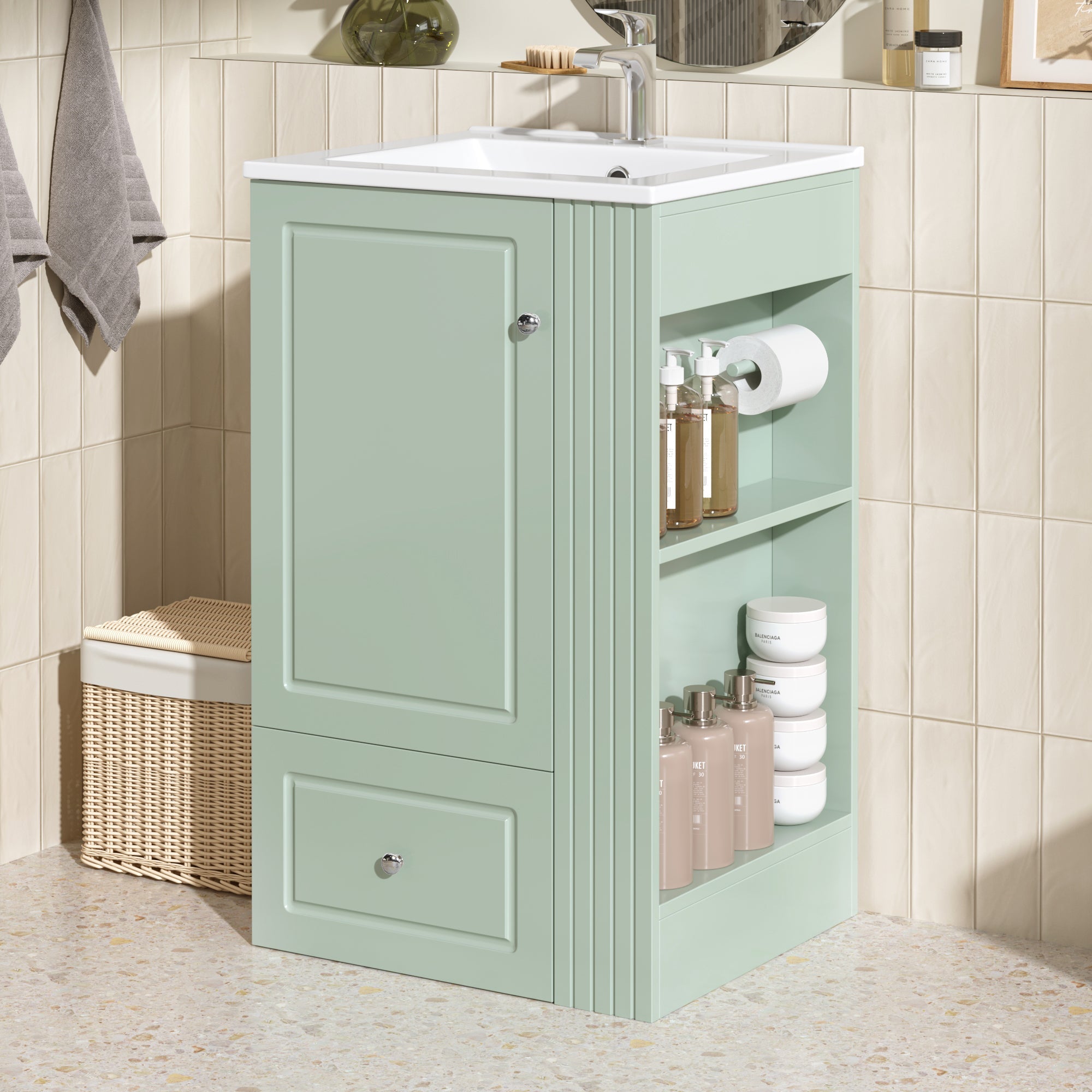 20" Freestanding Bathroom Vanity With Ceramic Sink