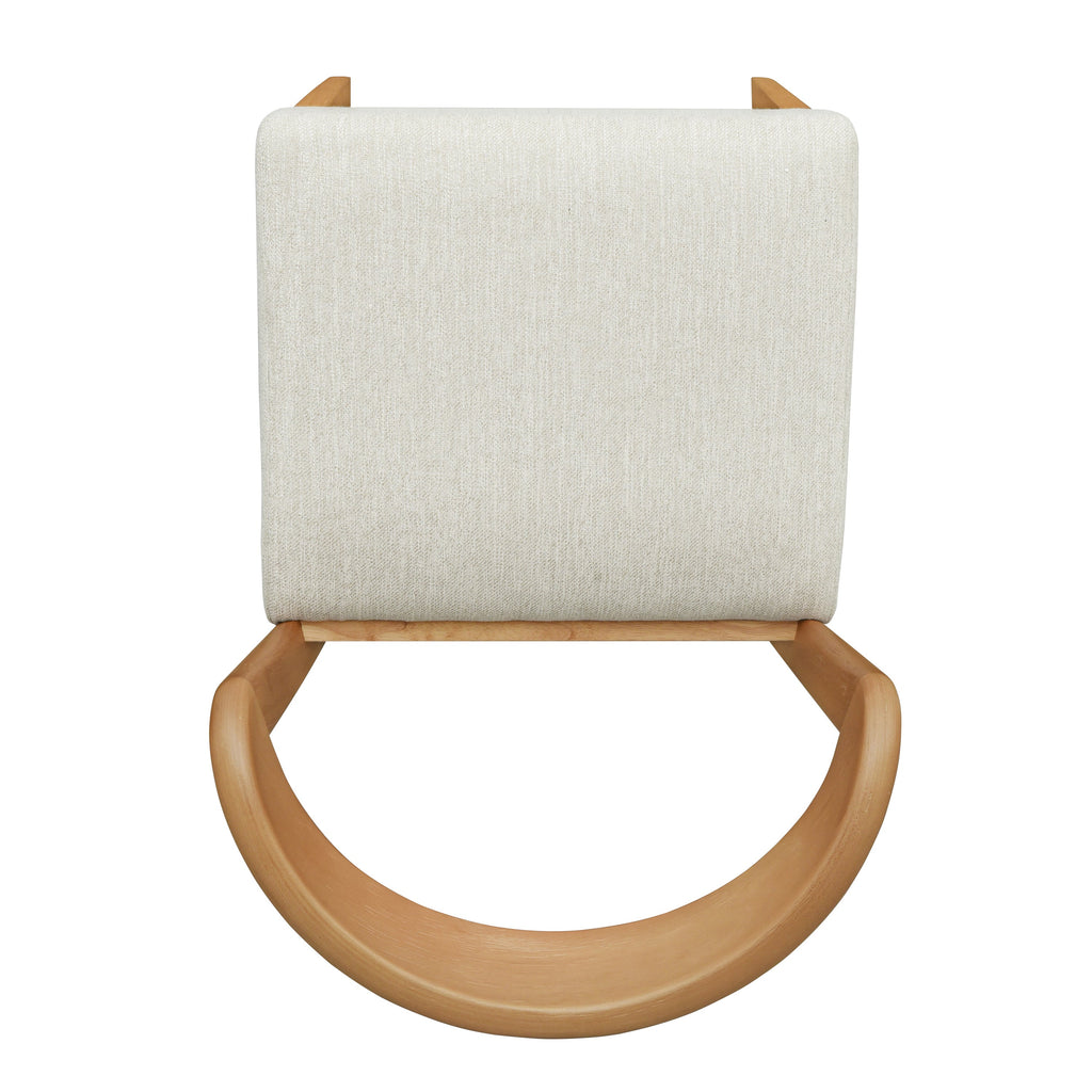 Solid Rubber Wood Dining Chairs (Natural Oak+Beige) - Set of 2