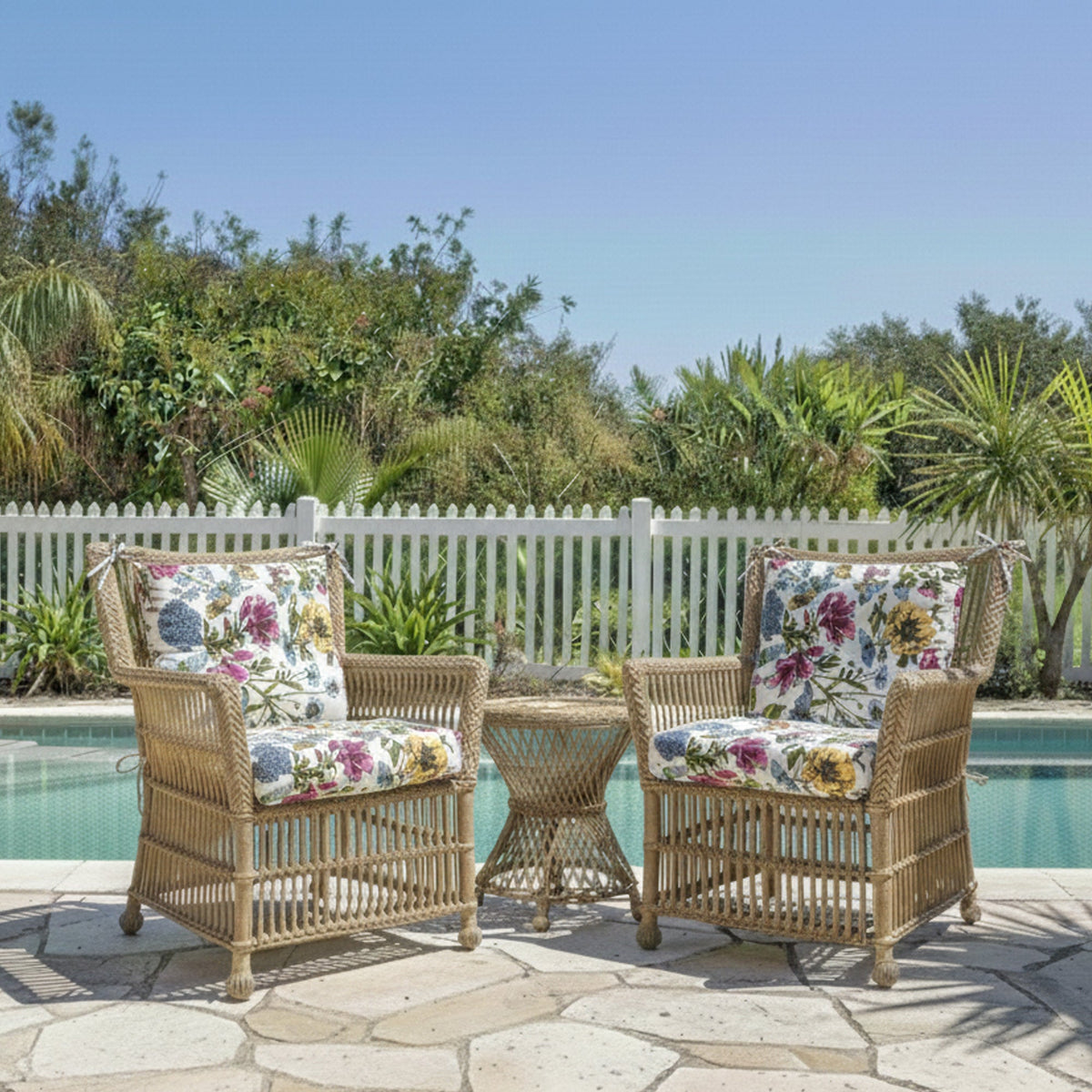 Outdoor Chair Cushions Set of 2 – Botanical Floral Print