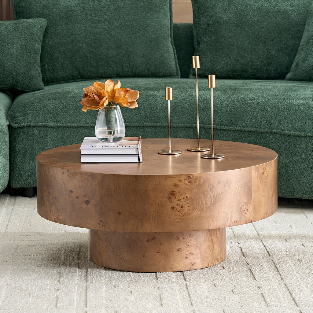Burl Wood Veneer Coffee Table - 31.49'' Essentials