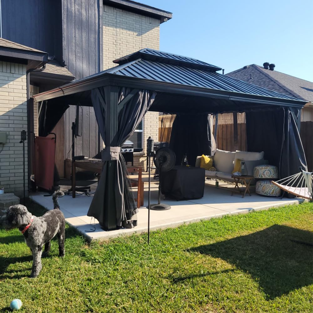 12' X 16' Hardtop Gazebo Outdoor Metal Gazebo