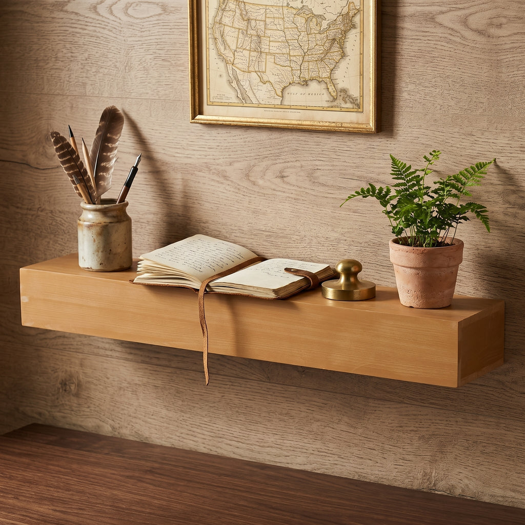 48" Fireplace Mantel Fir Wood Wall-Mounted & Floating Shelf