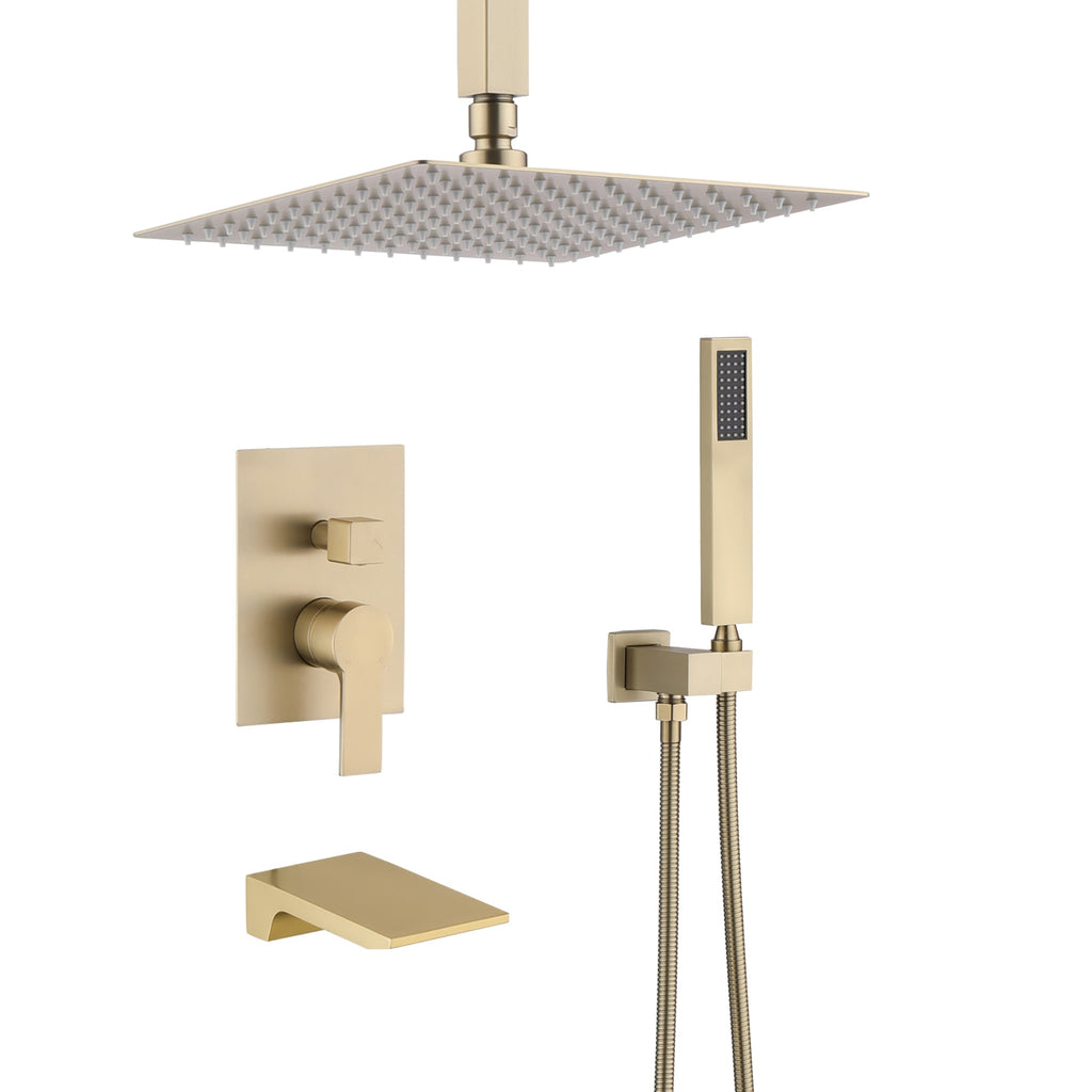 Shower Faucet Set with High Pressure 12 Inch Rainfall Head