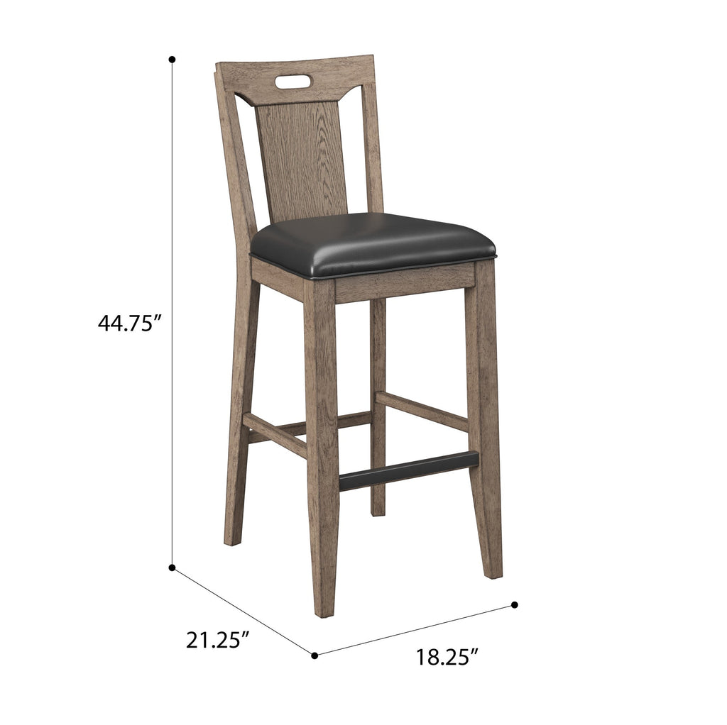 Brown Slat Back Bar Stools, Set of 2