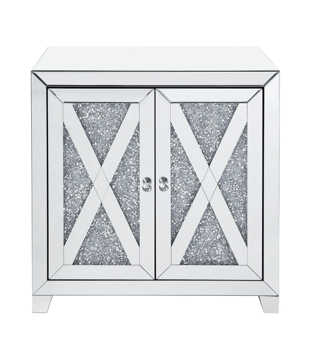 Noralie Mirrored & Faux Diamonds Console Cabinet