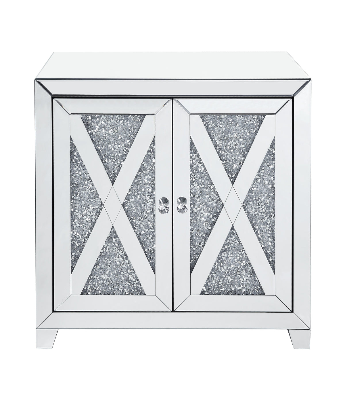 Noralie Mirrored & Faux Diamonds Console Cabinet