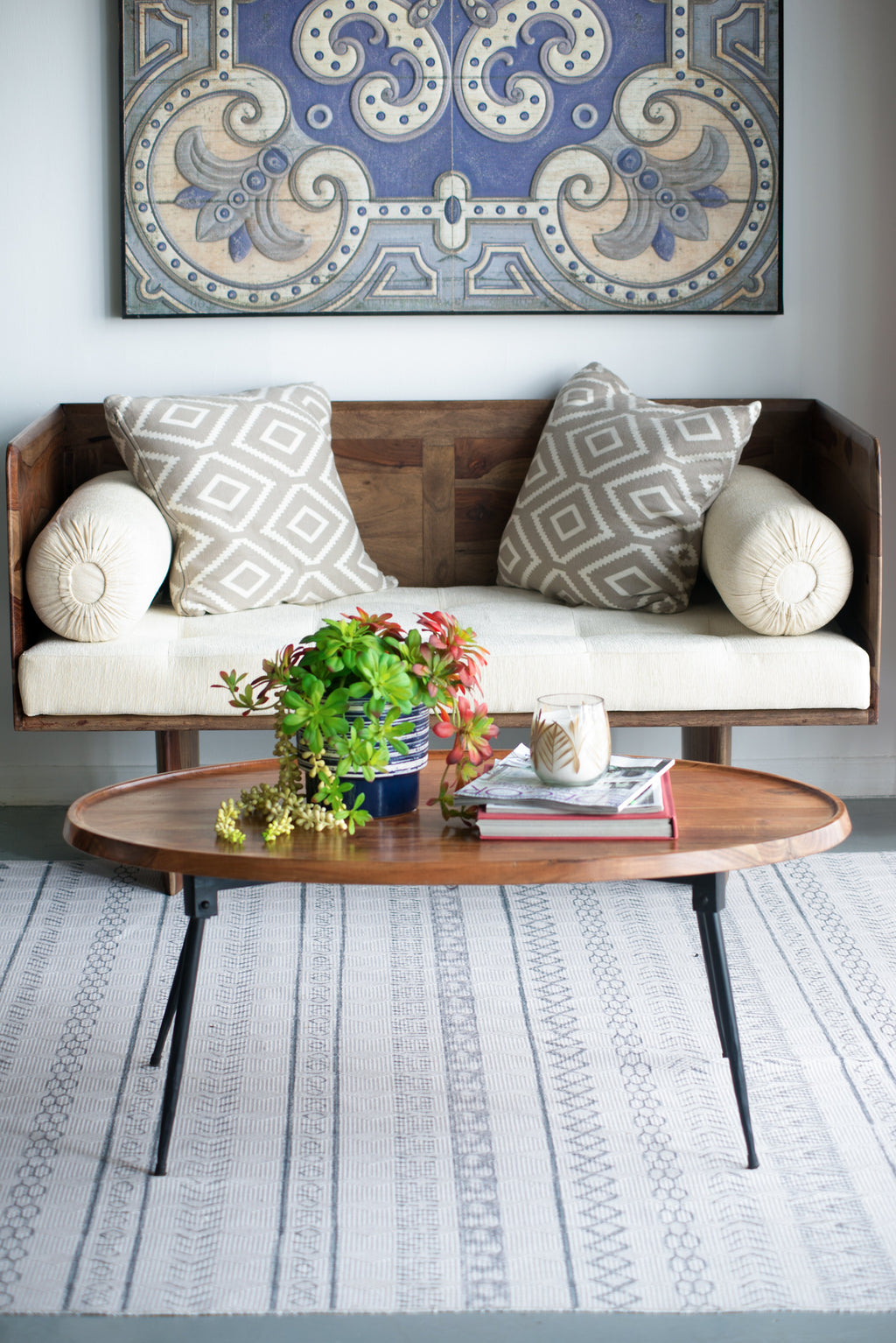 39x26x16" Oval Coffee Table