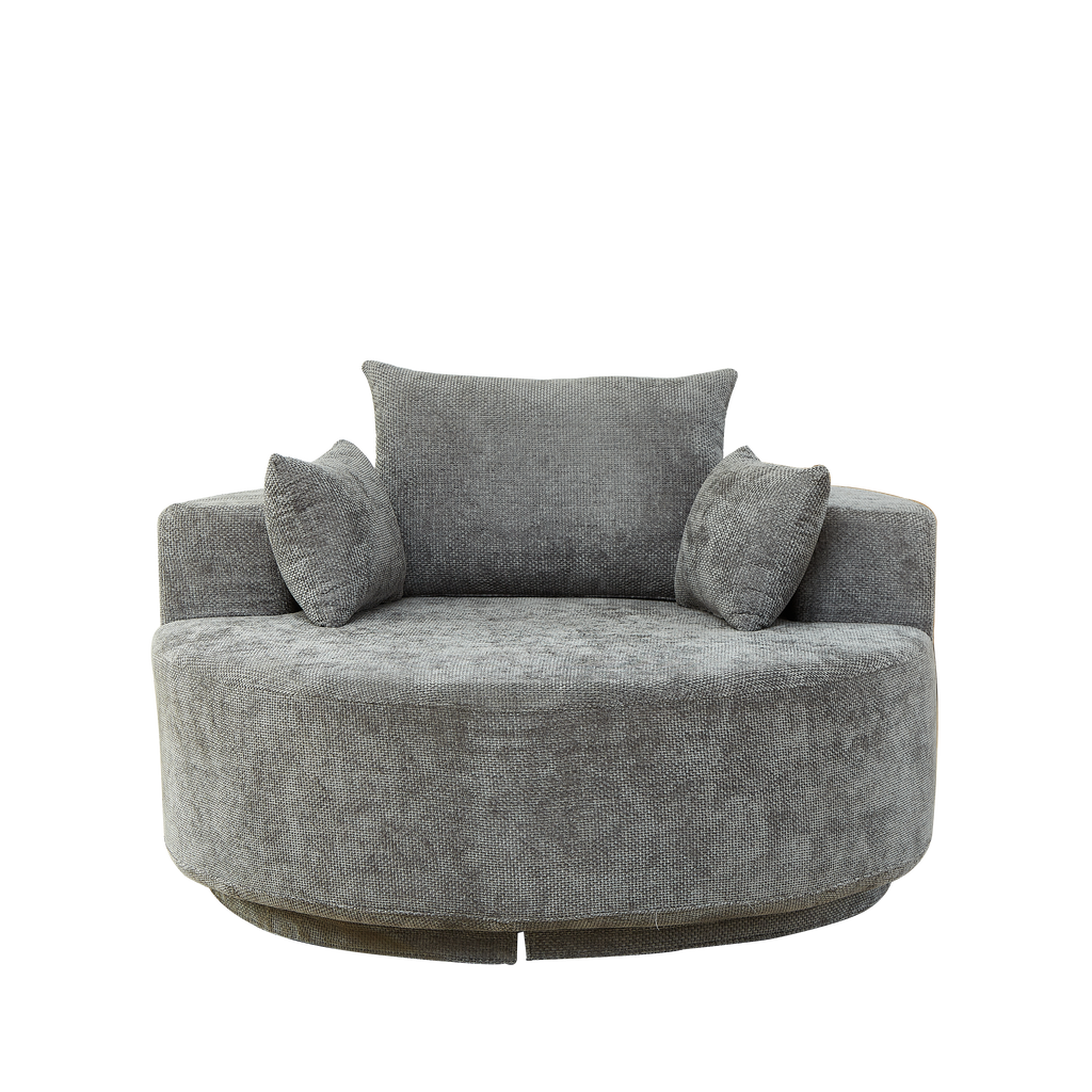 55''L Chenille Foam Single Swivel Chair