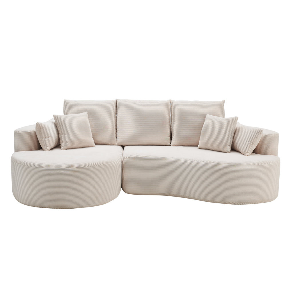 106 in. 2 - Piece Fabric Cloud Curved Sectional Sofa