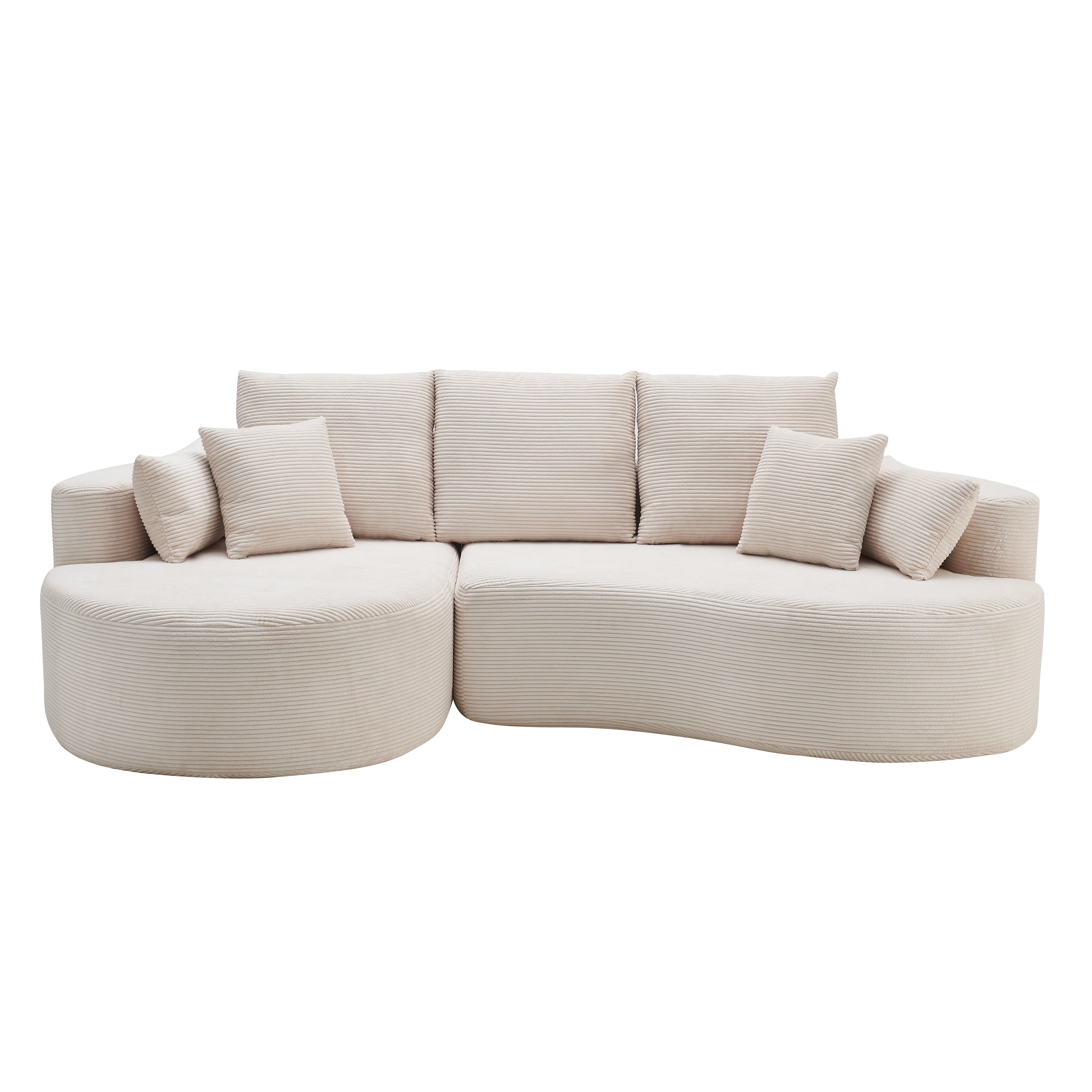 106 in. 2 - Piece Fabric Cloud Curved Sectional Sofa