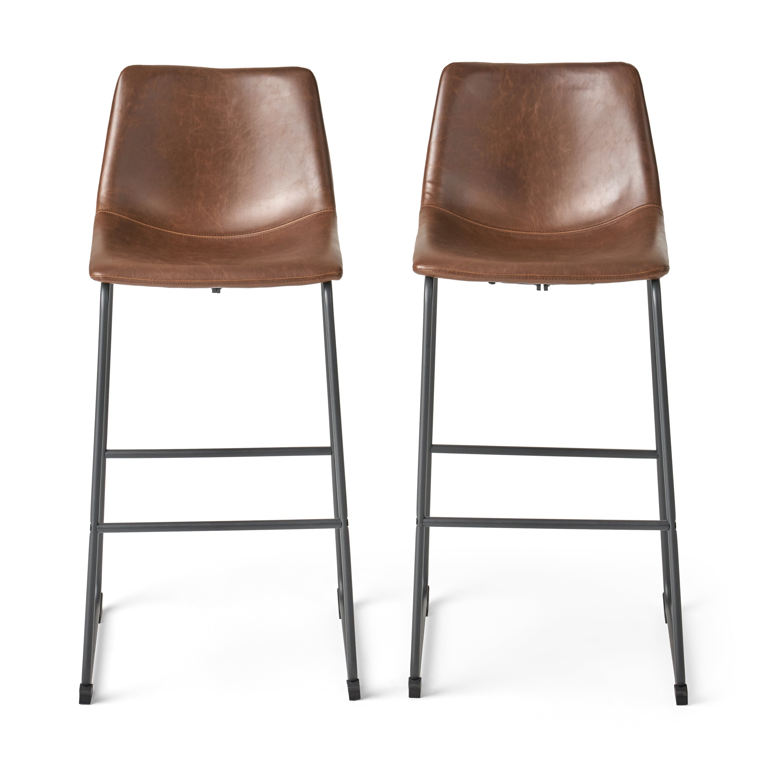 Set of 2 30" Cedric Faux Leather Barstool Vintage