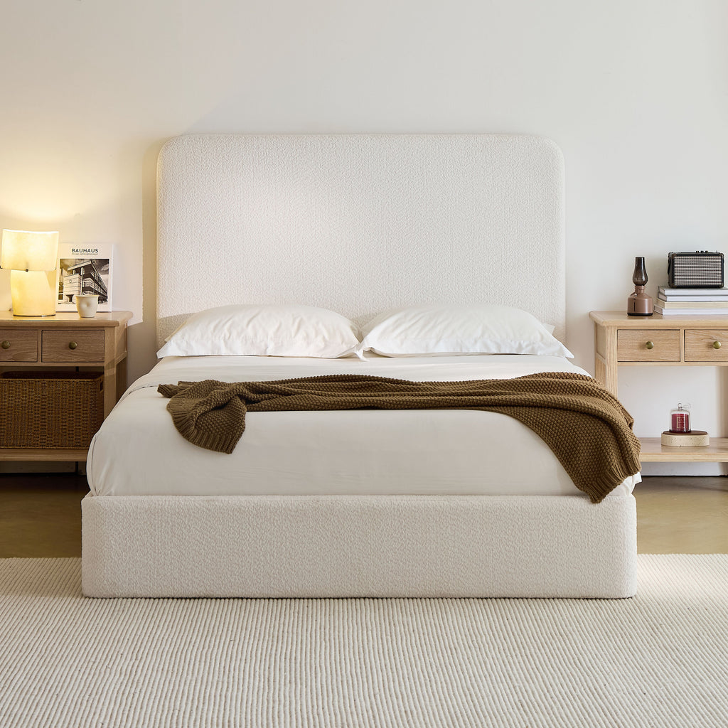 Canter Tall Headboard Upholstered Bed - Pearl