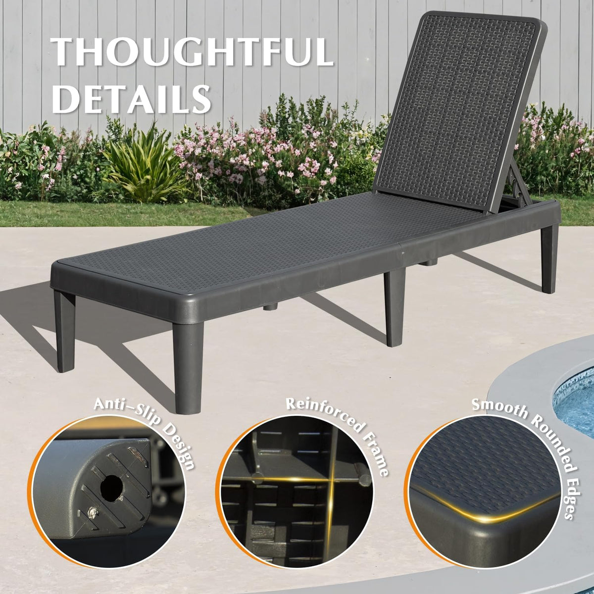 Pool Lounge Chairs Set of 2