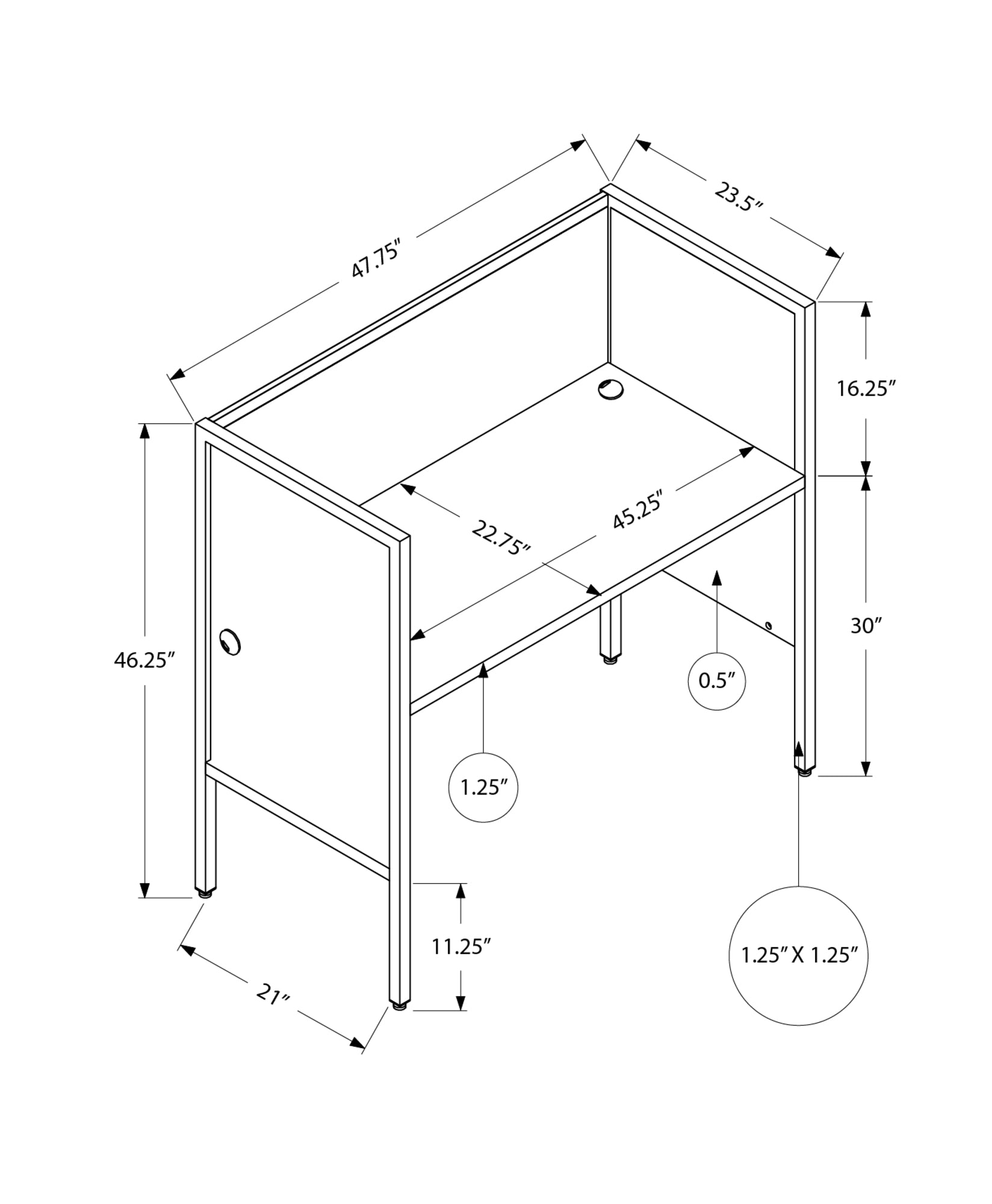 Commercial Grade 48" Office Cubicle Desk