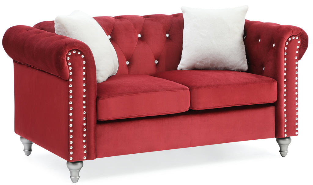 Stylish Burgundy Loveseat