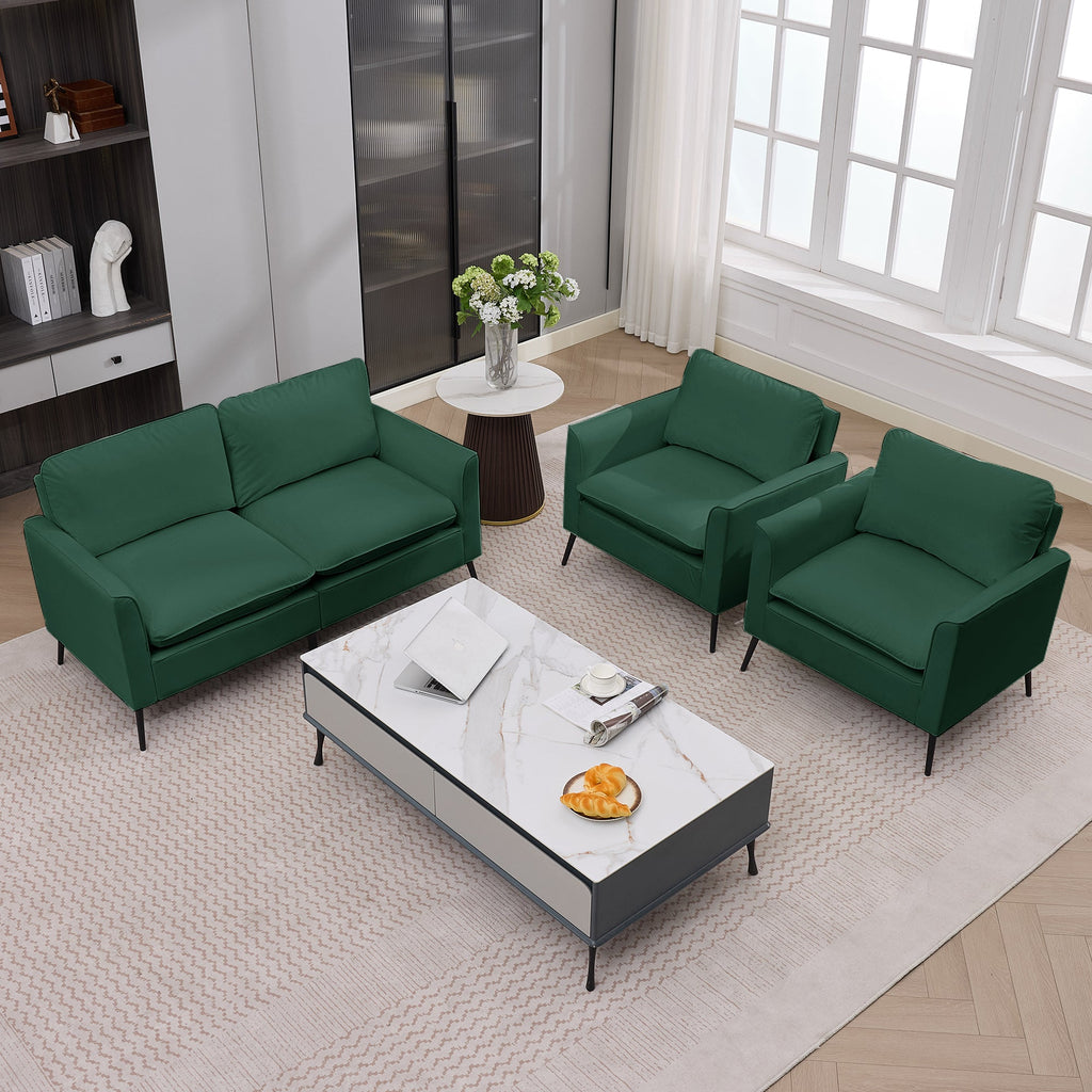 TS Cat Paw Leather Upholstered Loveseat - Nordic Retro Green