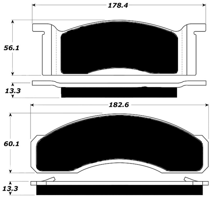 Porterfield Brake Pads for 1969 FORD MUSTANG 390 V8 w/Front Discs