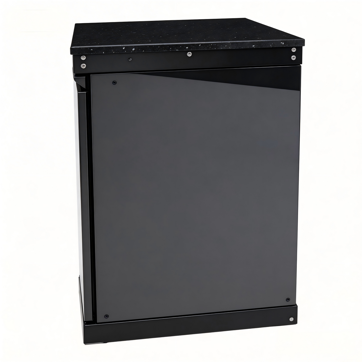 Black Single-Door Storage Locker for Outdoor Kitchen Islands