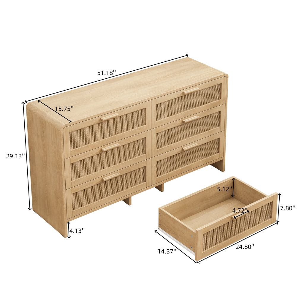 51.18'' Arc Shaped Corner Rattan Cabinet