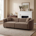 87" Curved Contemporary Sofa in Brown
