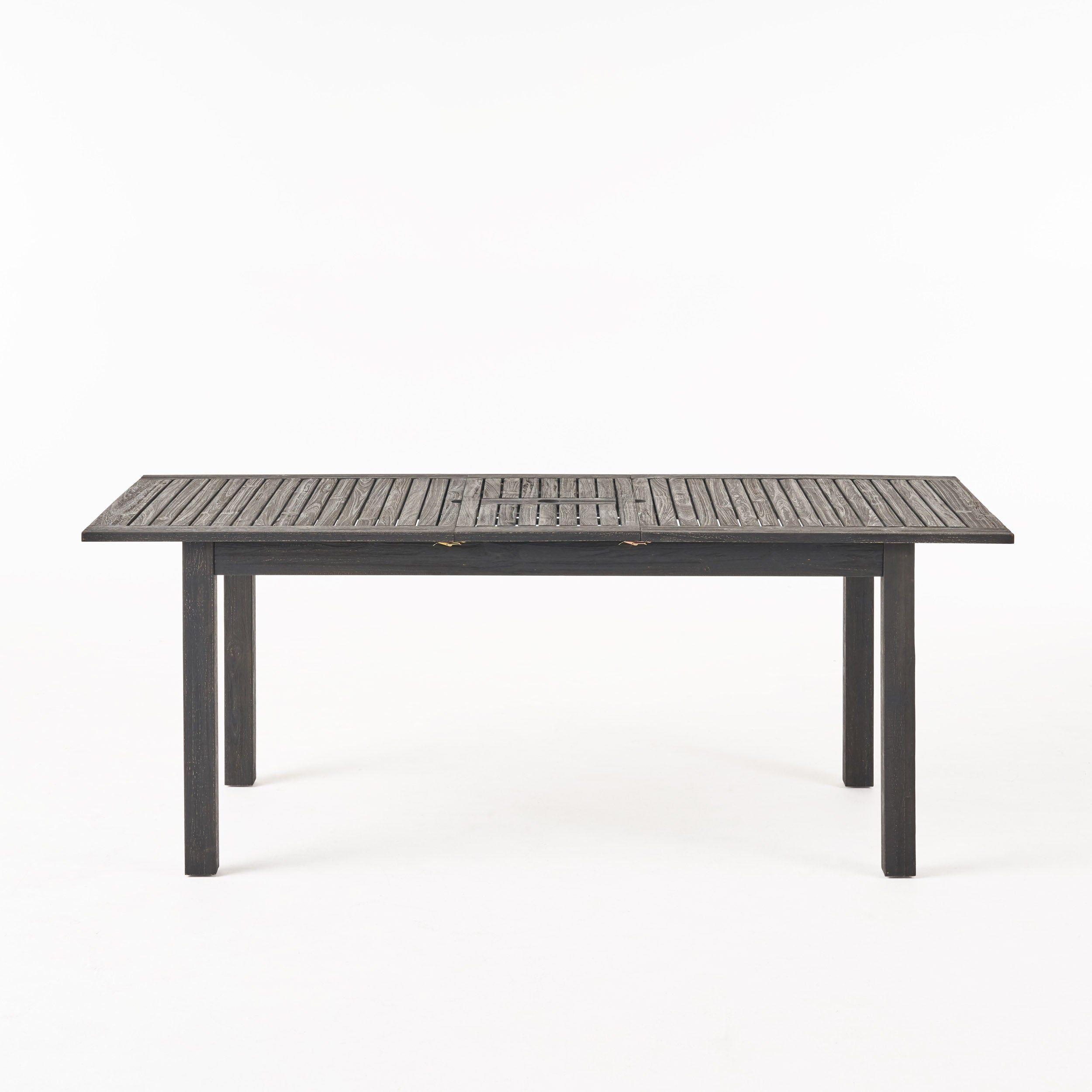 Outdoor Expandable Acacia Wood Dining Table, Dark