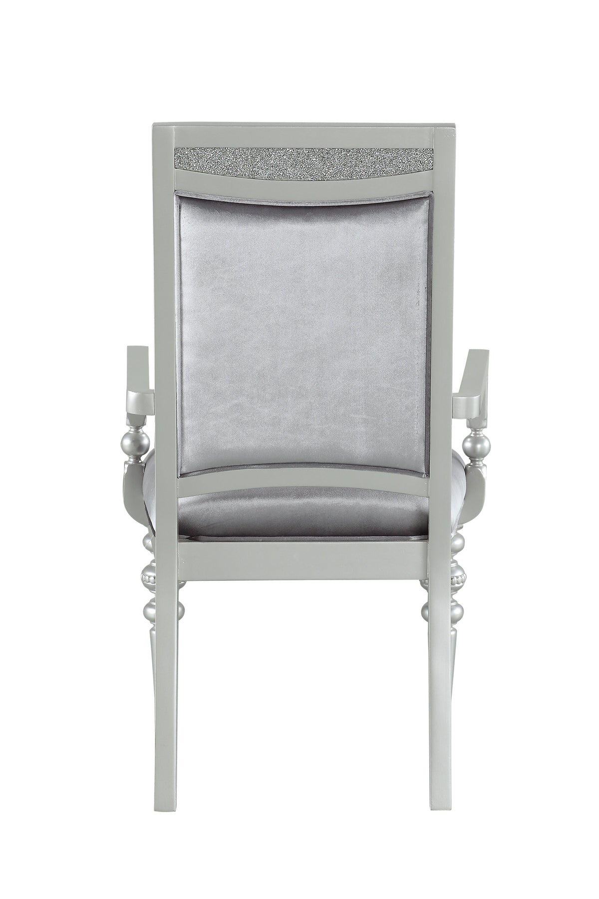 Maverick Fabric & Platinum Finish Arm Chair Set of 2