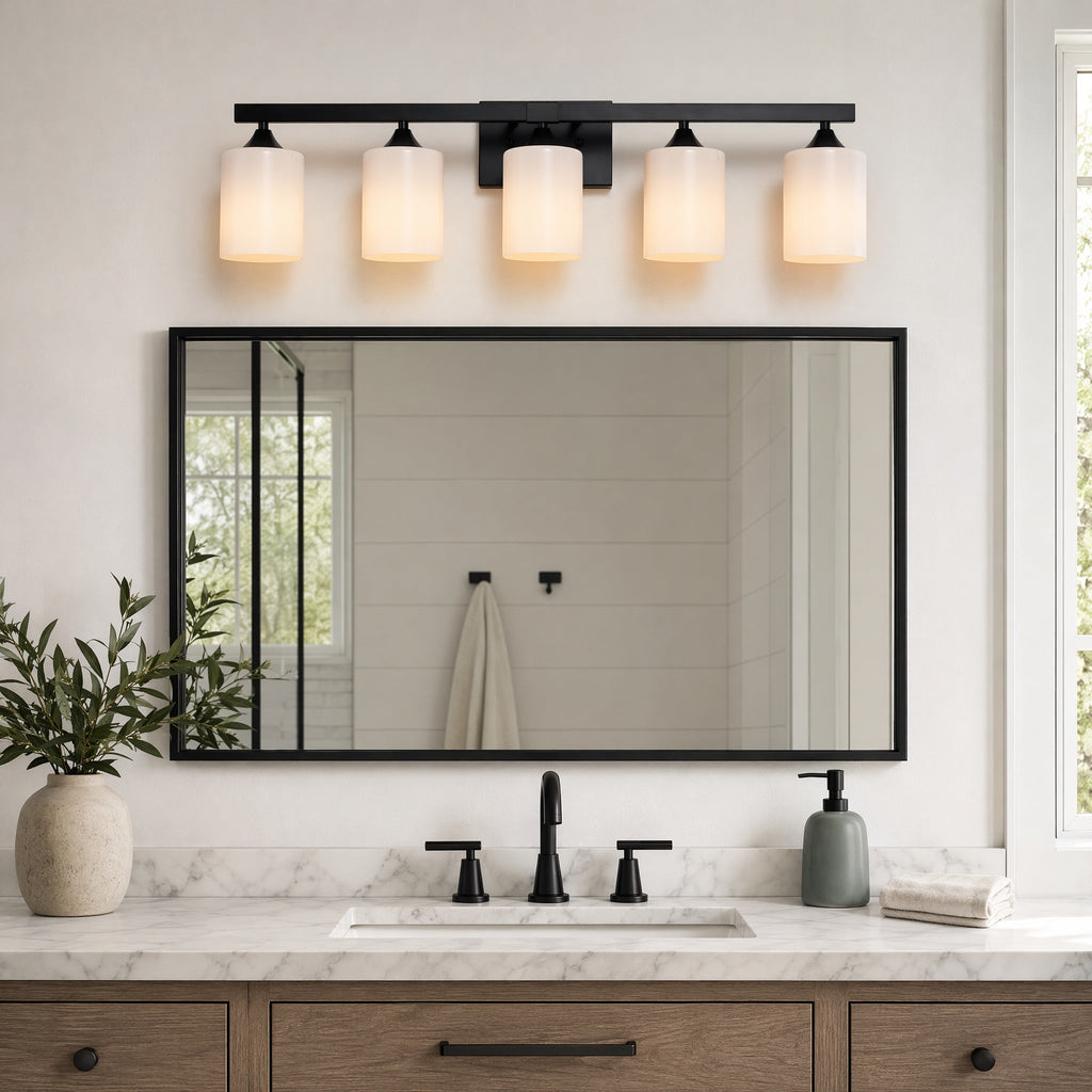 5-Light Matte Bathroom Vanity Wall Light