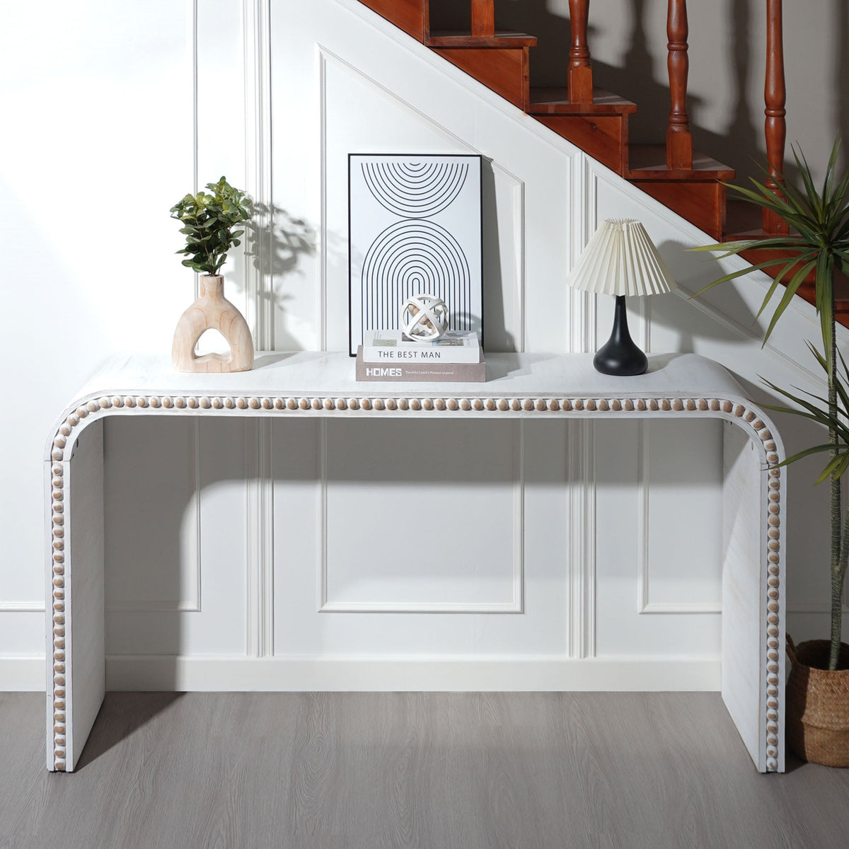Washed White Console Table
