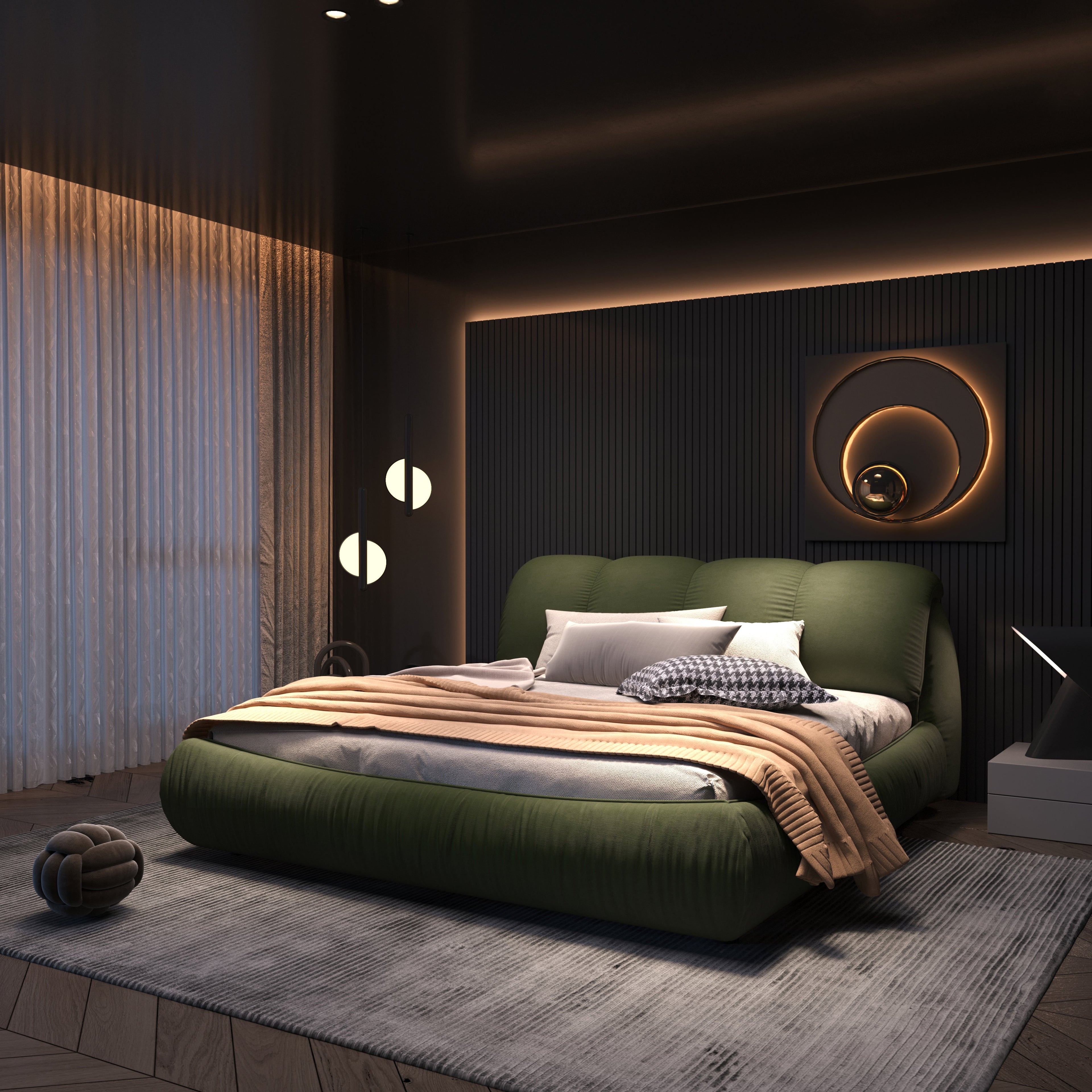 Queen Size Luxury Upholstered Platform Bed