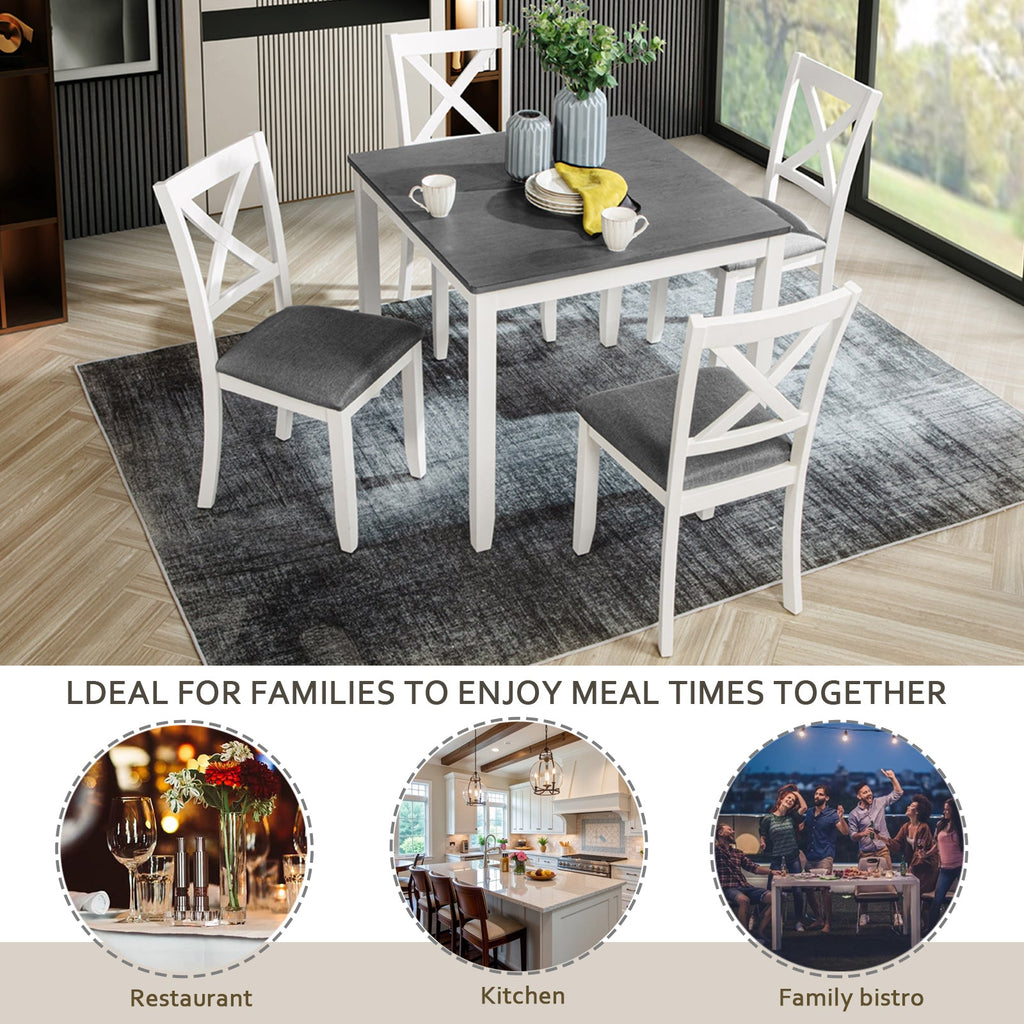 5-Piece Dining Table Set with 4 Chairs
