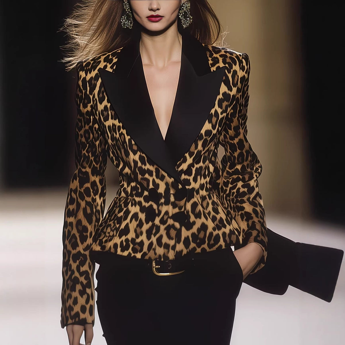Tailored Short Blazer With Contrasting Lapels