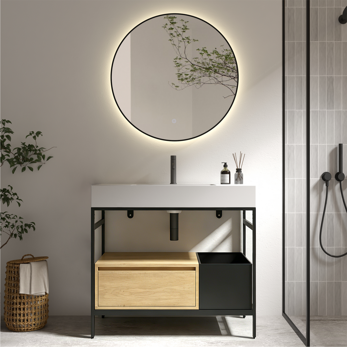 Forte 36" Industrial Style Modular Bathroom Vanity
