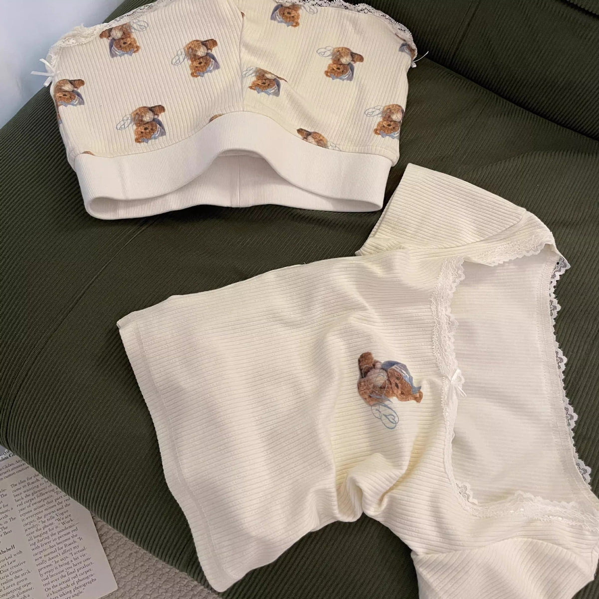 Cute Little Bear Lace Shorts Womens Summer Thin Style